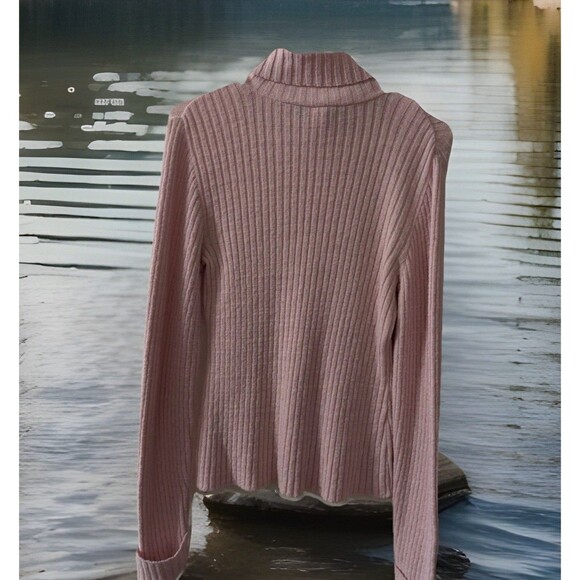 Y2K GASCO (Great American Sweater Co)SzM Barbie Pink Soft Turtleneck Sweater USA - Picture 2 of 5